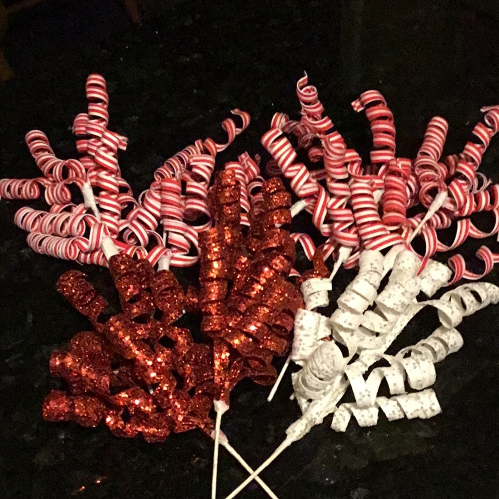 Festive Holiday Red and White Picks